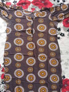 Printed Brown Kurta For Women