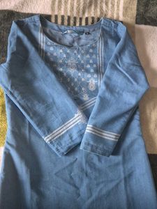 Embroidered Denim Tunic Dress
