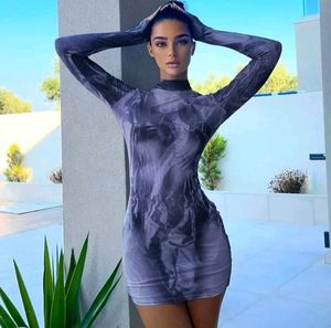 Y2k Abstract Print Bodycon Dress