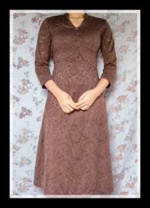 Elegant Brown Midi Dress