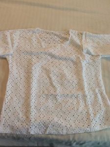 White Eyelet Top