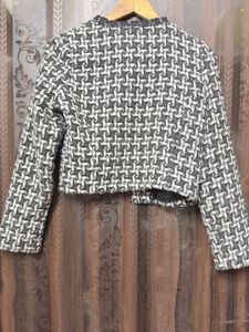 Houndstooth Cropped Jacket