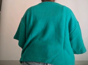 Sea Green Drop Shoulder Top | Forever 21 | Cotton