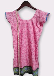 Pink Paisley Print Dress Cap Sleeves (Woman)