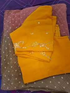 Double Shaded Silk Saree With Blouse