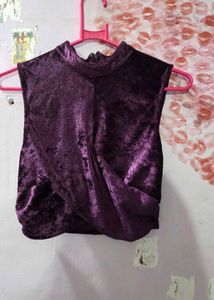 Purple Velvet Crop Top