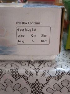 Set Of 6 Borosil Cups- New And Packef