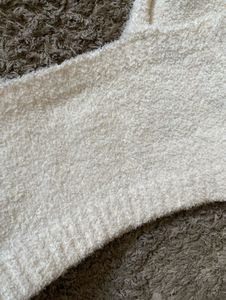 White Fuzzy Crop Top