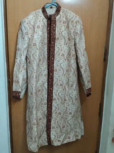 Elegant Cream & Maroon Sherwani