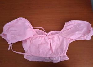 Cottage Core Pink Bustier Crop Top