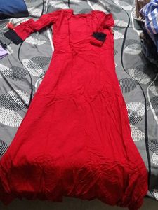 Red Embroidered Kurta