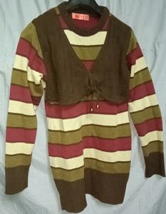 Beautiful Women's Woolen Middy Dress Multicolour