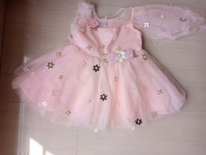 Baby Pink Color Party Wear Dress For Baby Girl