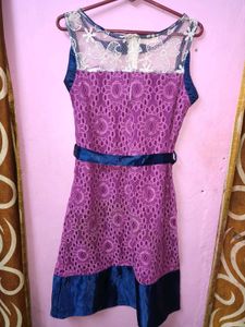 Lace Overlay Party Dress