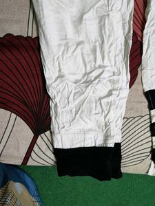 White &amp; Black Kurta Set