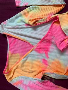 tie-dye effect crop top