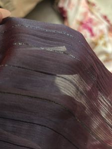 Chiffon Saree Fabric With Lured Line