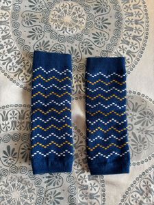 Kids Patterned Navy Leg Warmers