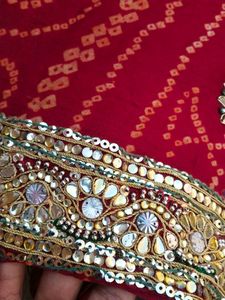 😍Ojariya Work Bandhej Saree❤️