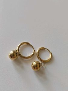 Palmonas - 18K Gold Pleated Ball Drop Earrings