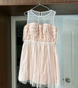 PARTY PEACH DRESS AT JUST RS 699