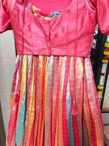 Pink Embroidered Lenga Choli