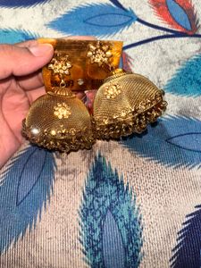 Golden Jhumka Earrings