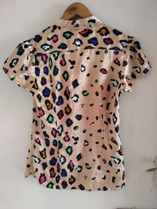 Leopard Print Button-Down Shirt