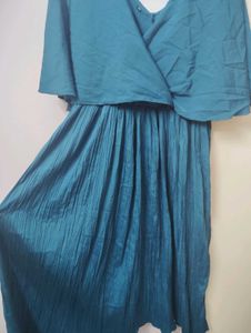 Teal Layered Midi Dress