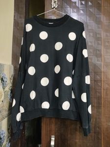 Oversize Polka Dots Sweat Shirt