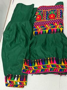 Navratri Special Green Embroidered Kurta Set