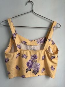 Floral Yellow Crop Top