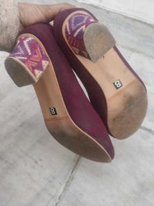 Burgundy Block Heels