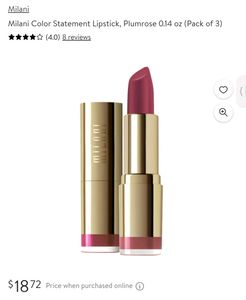 Milani Color Statement Lipstick, Plumrose 0.14 oz