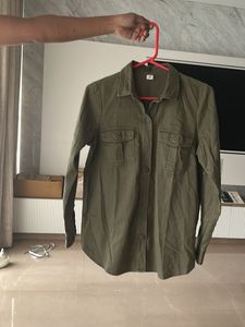 Olive Green Button-Down Shirt
