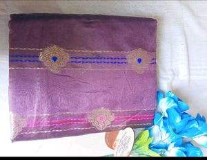 Purple Party Wear Banarasi Silk Saree