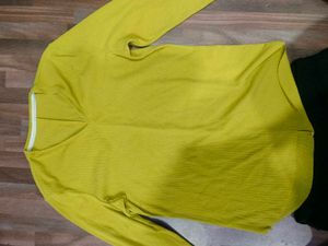 Yellow Top &amp; Black Pants Set