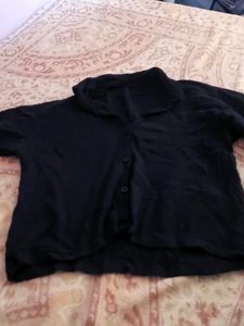 Black Crop Shirt