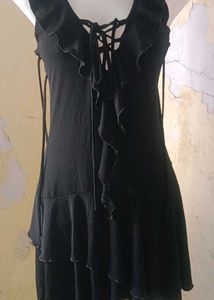 Elegant Black Ruffled Dress