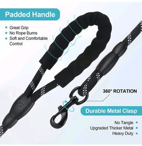 Petology Dog Leash 5FT Long, ½ Inch Thick Reflecti