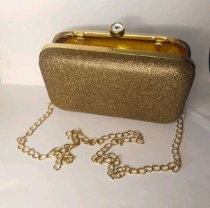 Gold Glitter Evening Clutch