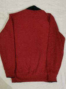 Red &amp; Black Shawl Collar Sweater