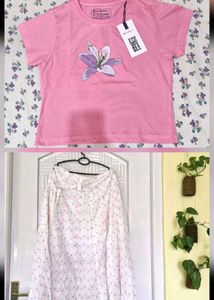 COMBO Of Tshirt And Pinteresty Skirt