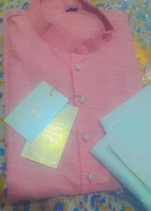 Men's Pink Kurta Pajama Set