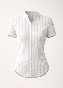 Striped White Short Sleeve Shirt