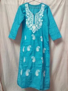 Light Blue Chikankari Kurta