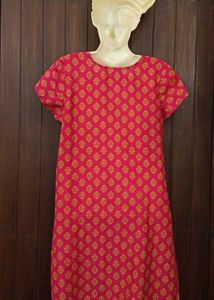 Pink Printed Kurta (36&#34;-38&#34;)