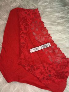 Red Lace Trim Panties