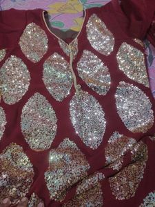 maroon duppata set