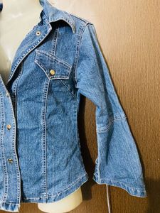 Bell Sleeve Denim Top